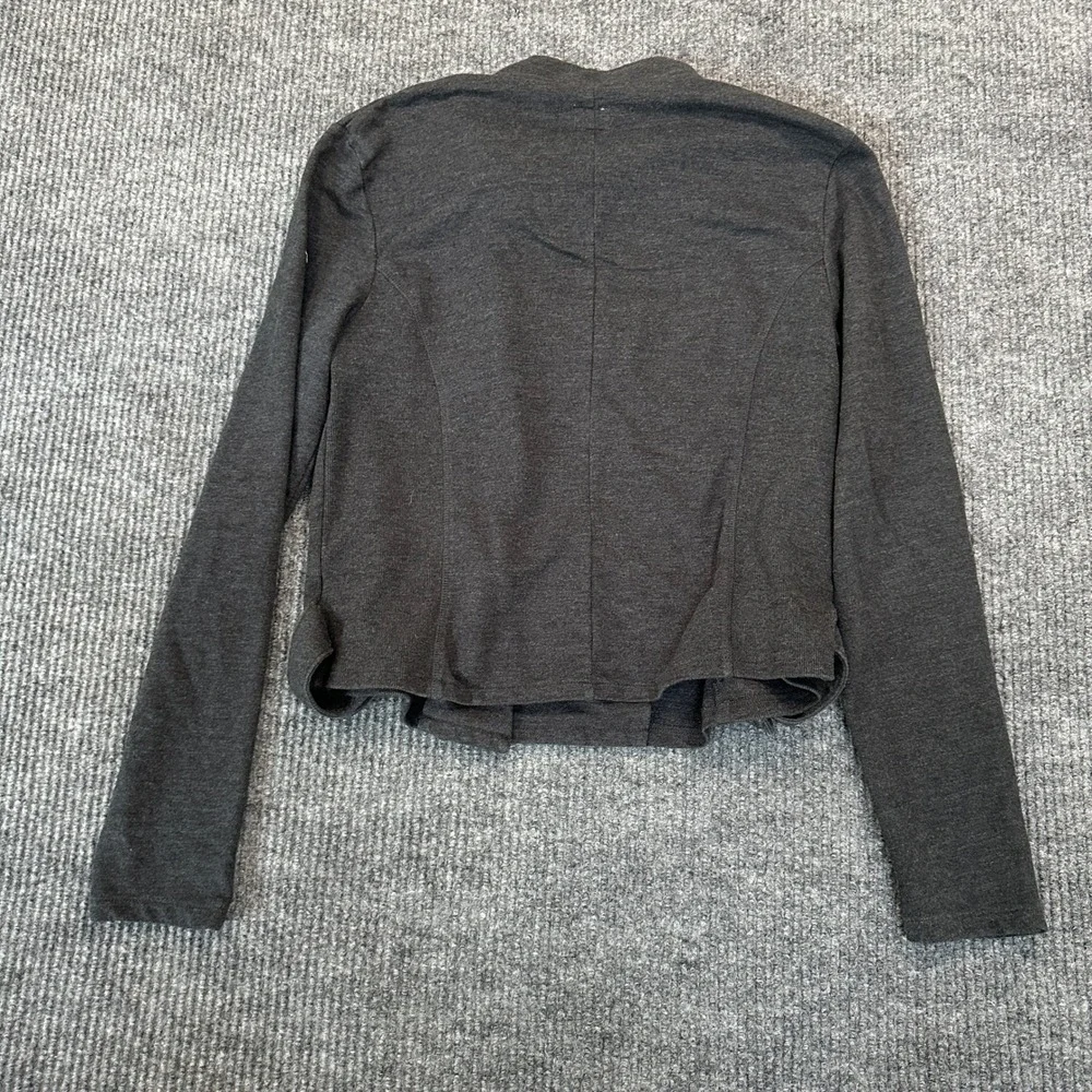 Converse Women One Star Asymmetrical Jacket L Charcoal Grey Cotton Blend Moto